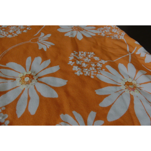 Alfred Dunner Short Sleeve Top PM Floral Sequin Petite Orange White Summer - Picture 6 of 8
